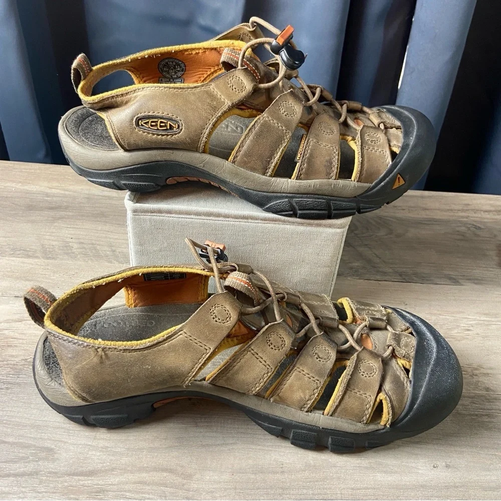 Keen Newport Brown Leather Sandal Waterproof Outdoor Hiking‎ Men's 10.5